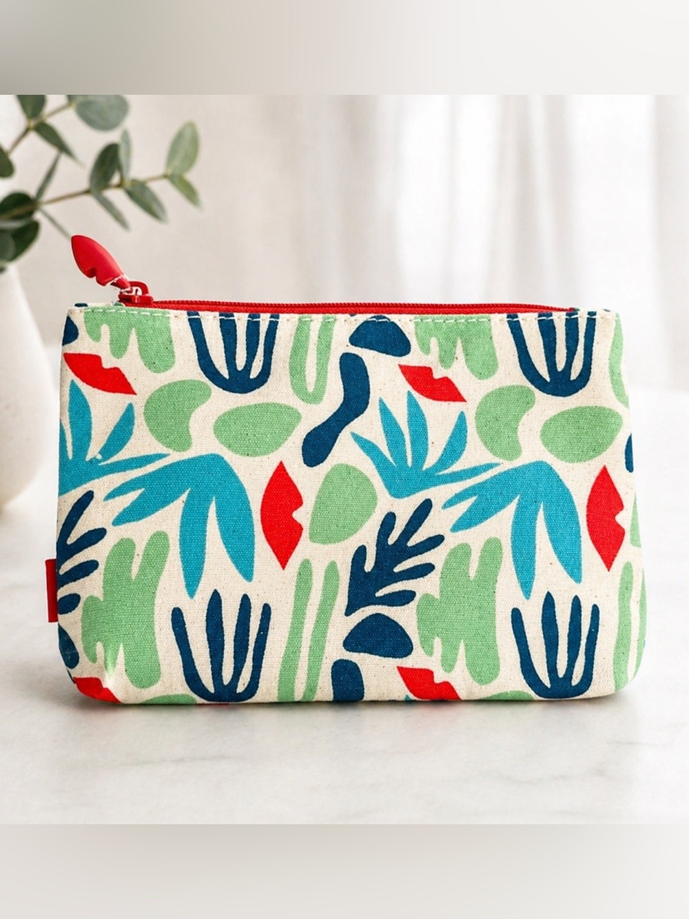 Ipsy Force Of Nature Canvas MakeUp‎ Cosmetic Pouch Bag